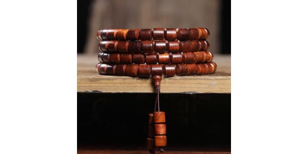 海南黄花梨虎皮纹桶珠9mm